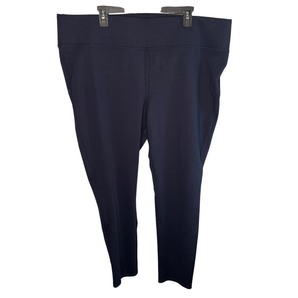 NWT Slim Factor By Investments Plus 4-Way Stretch Leggings Navy Contours Smooths